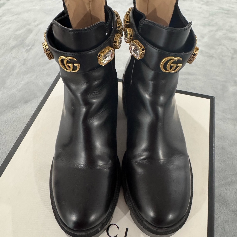 Gucci Black Leather Ankle Boots - Picture 2 of 11